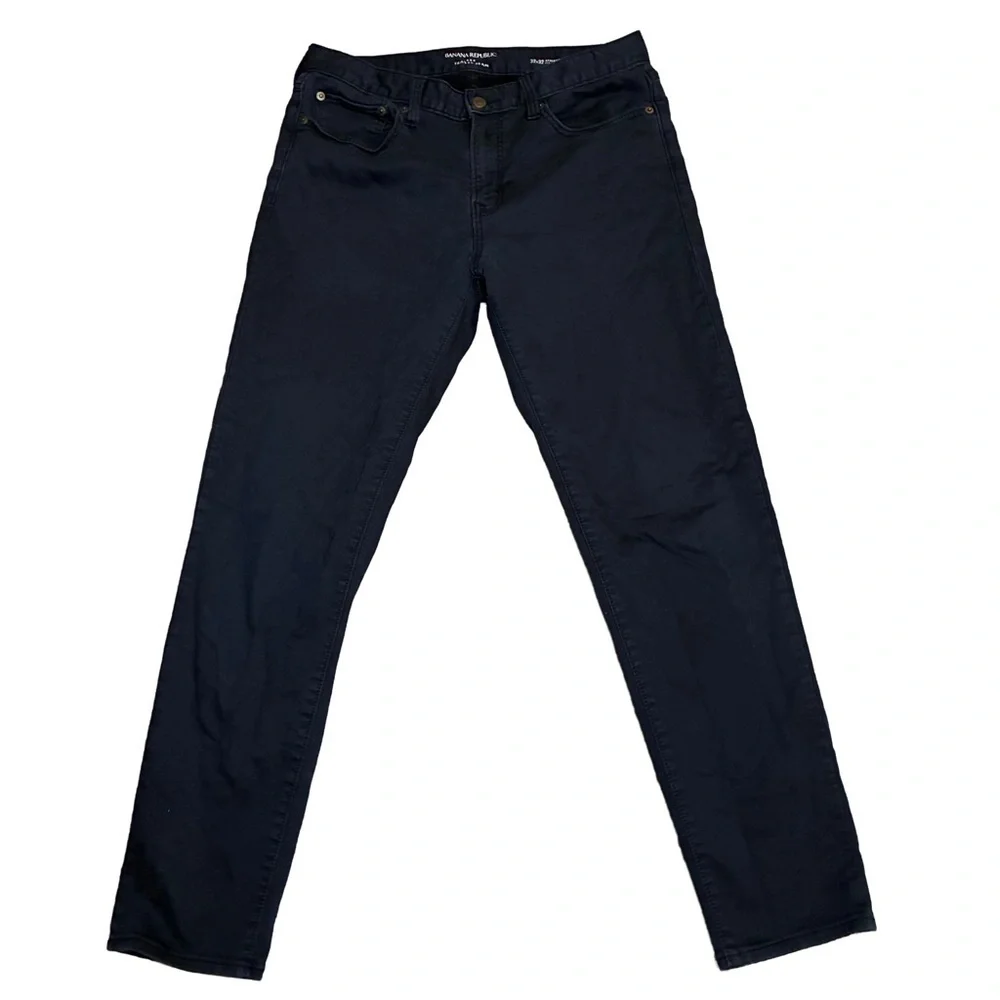 Banana Republic Slim Traveler Pants Navy Blue 32x30 Stretch